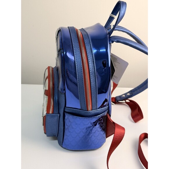 NWT Loungefly Marvel Studio Infinity Saga Captain America Mini Backpack Metallic main image 4